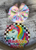 Gingham floral reg pinwheel clip