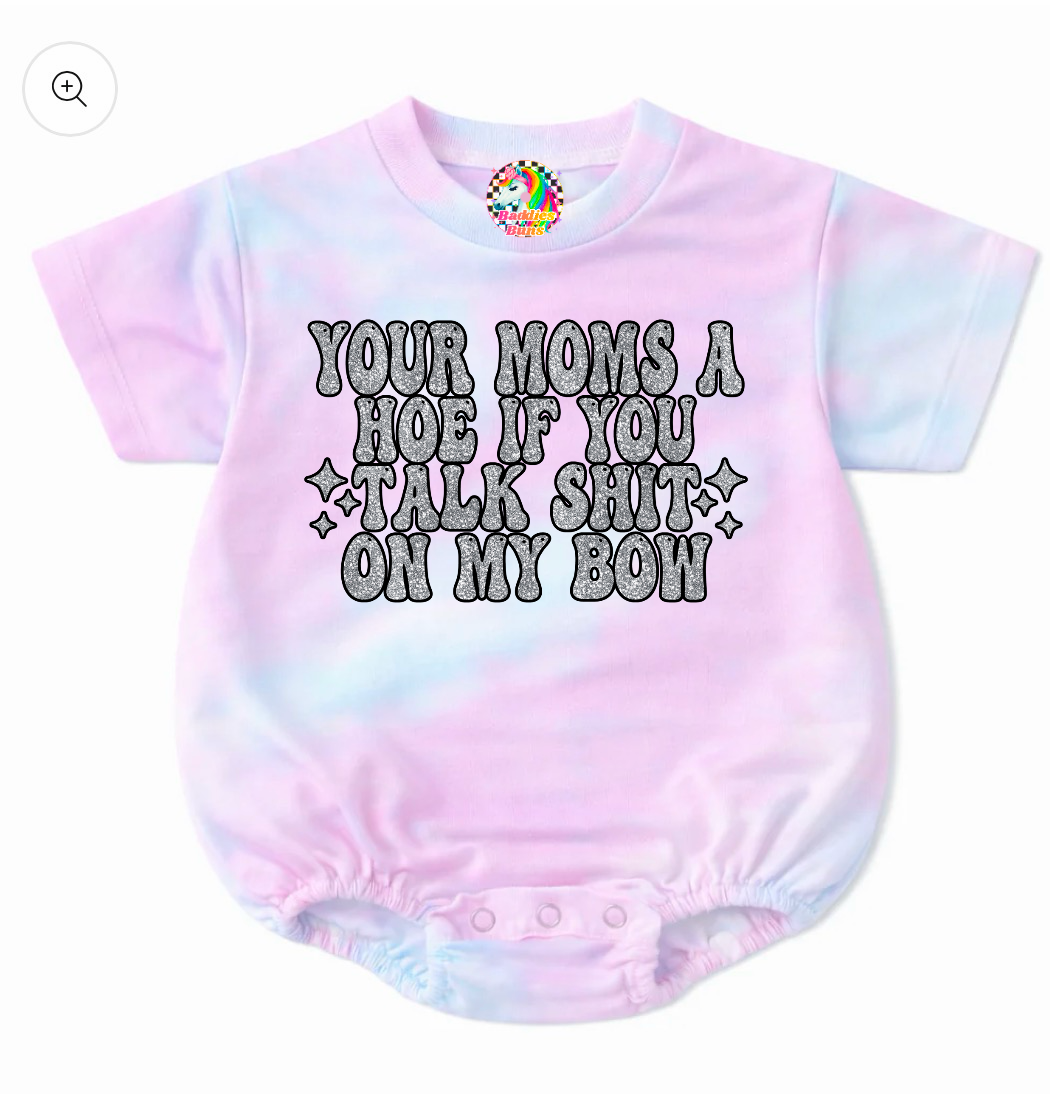 Your Mom Bubble Romper & Bow Bundle