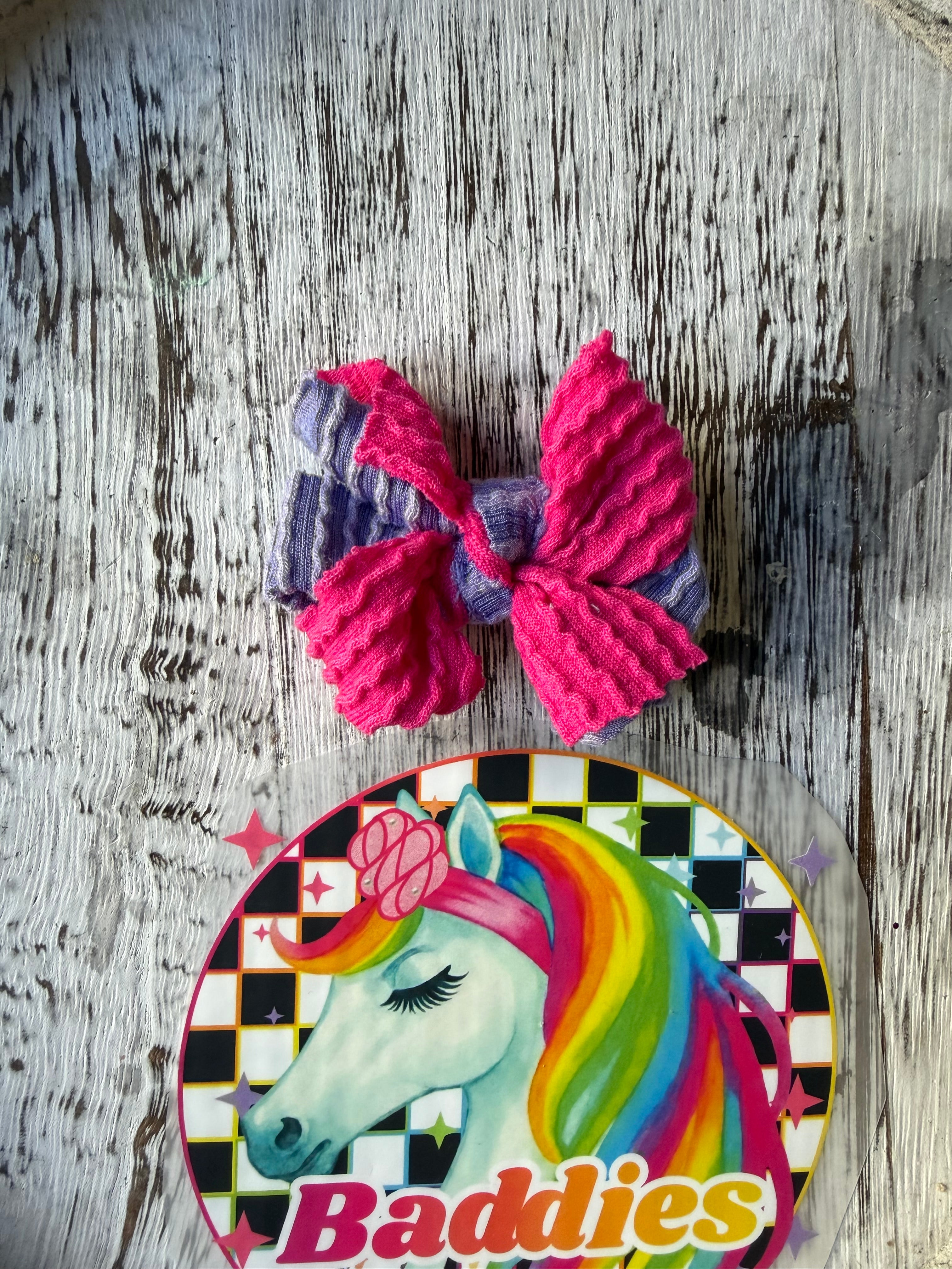 Pink/Purple Waved Scrappy Clip
