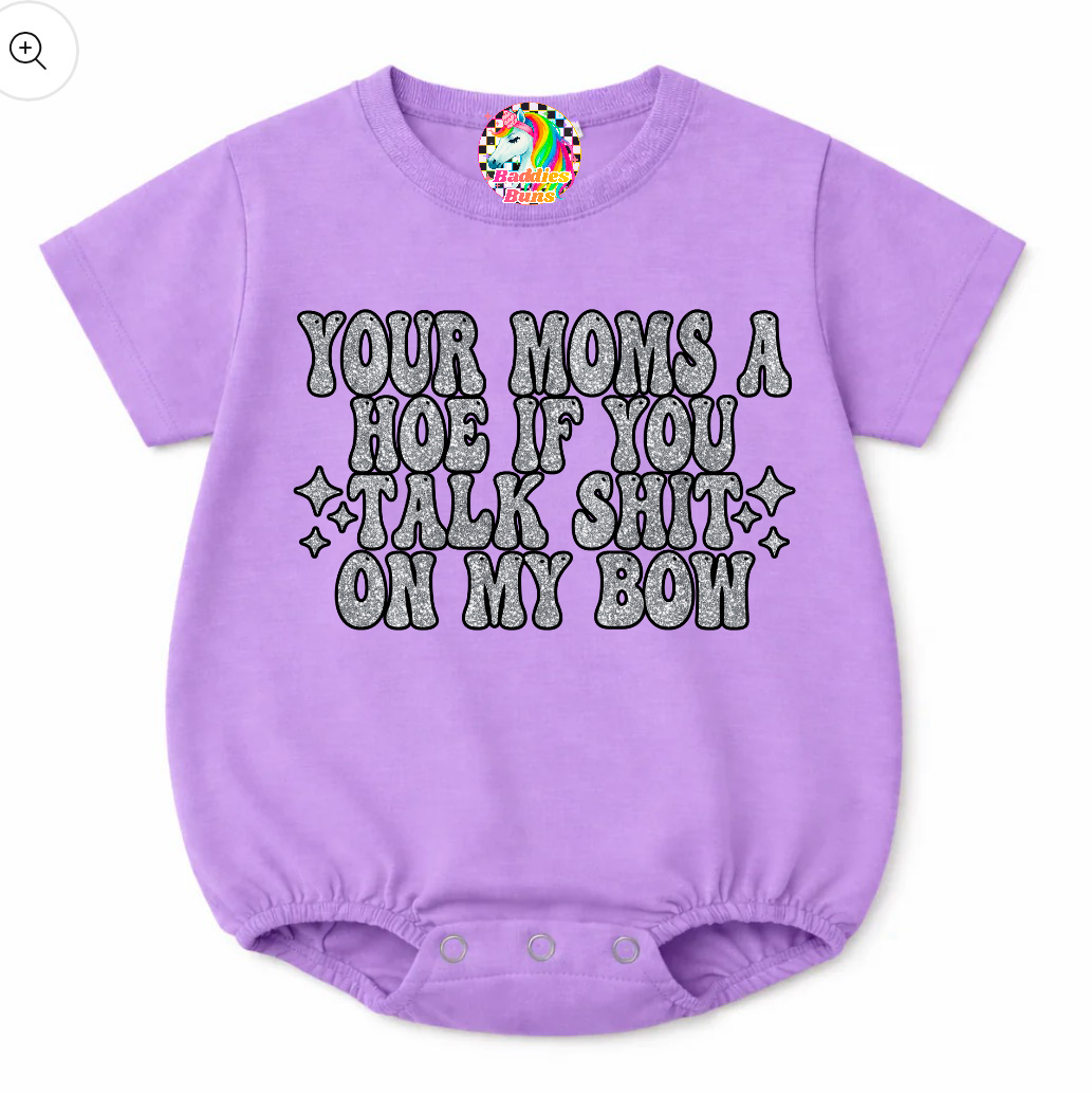 Your Mom Bubble Romper & Bow Bundle