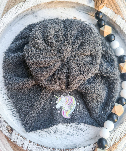 Charcoal Cozy Bow Hat