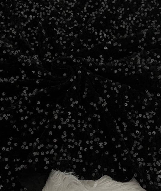 Black Velvet Sequin- Head wrap Styles RTS