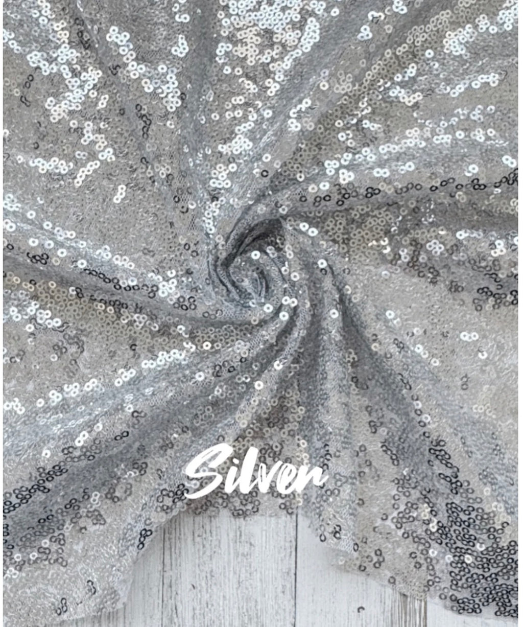 Silver Mesh Sequin - clips or Nylons