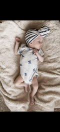 Waved Blue Stripes - Head Wraps