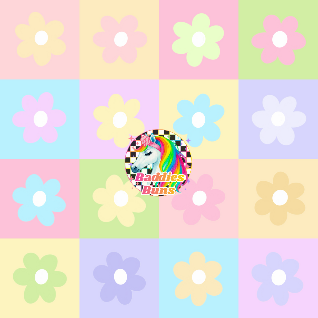 Pastel Gingham Floral- Singles