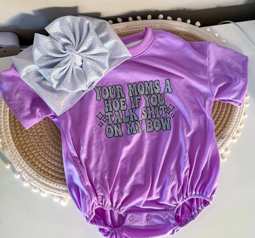 Your Mom Bubble Romper & Bow Bundle