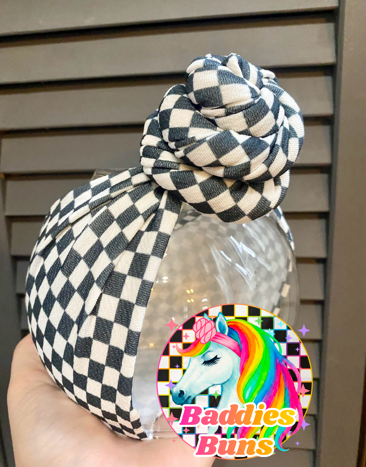 B&W Check - Head Wraps