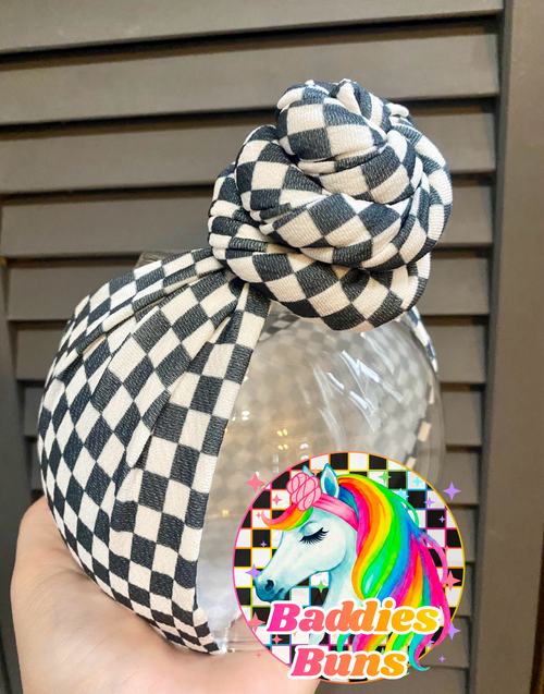 B&W Check - Head Wraps