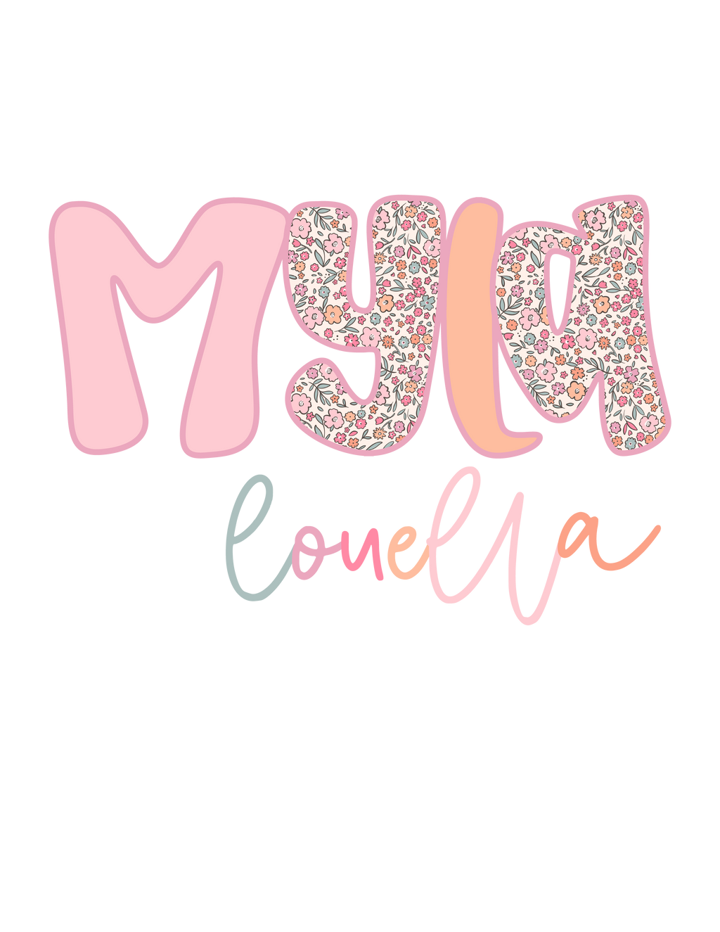 Custom Name Bubble w/ matching Bow