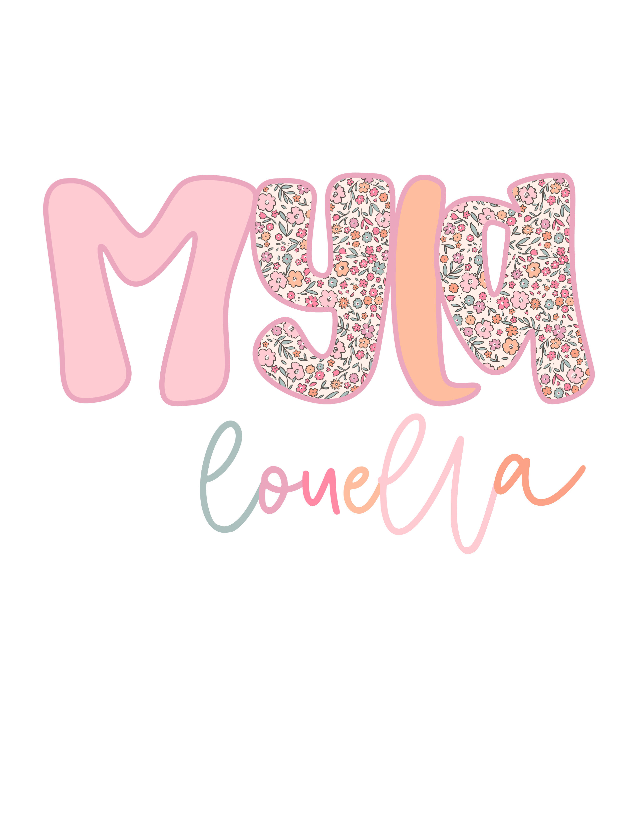 Custom Name Bubble w/ matching Bow